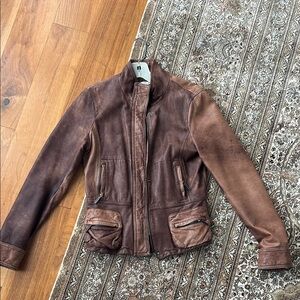 Vince Dark Brown Leather Women's Jacket